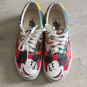 Vans Kids Mickey Mouse Red Multi Canvas Sneakers